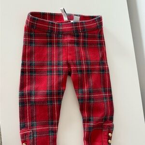Janie and Jack Red Plaid Leggings
